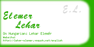 elemer lehar business card